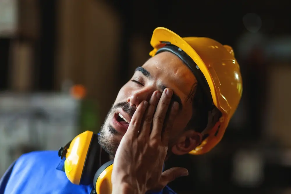 worker having eye accident